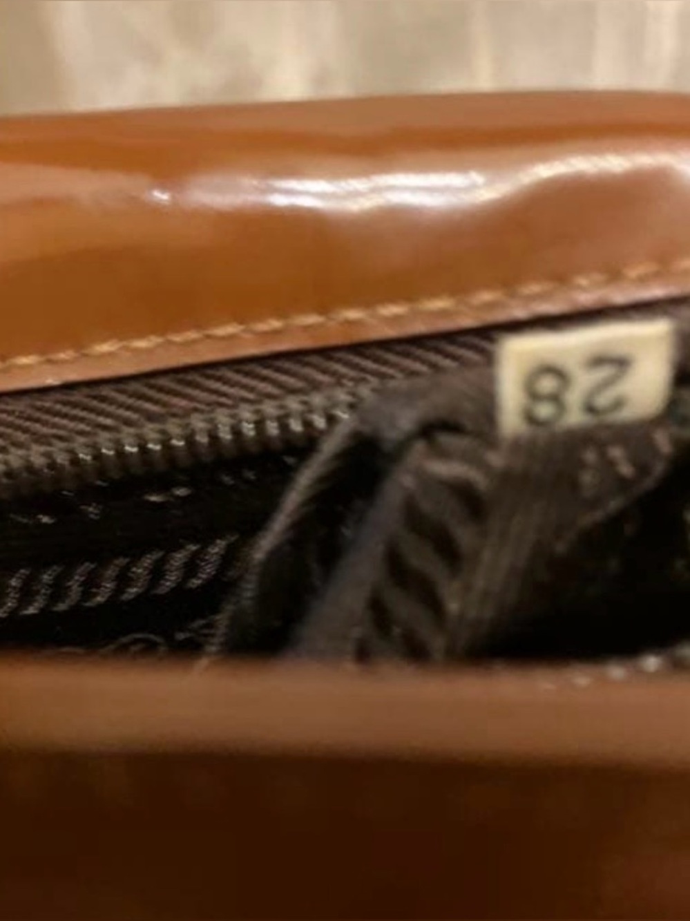 Prada Brown Leather Top-Handle Satchel with Gold Hardware and crossbody strap - Picture 5 of 11